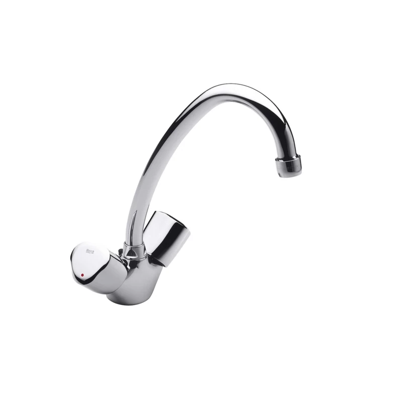 Roca Brava Wall Mounted Sink Tap with Swivel Bottom Spout, 14.8 x 20 x 14.8 cm, Chrome (Reference: A5A7630C00)
