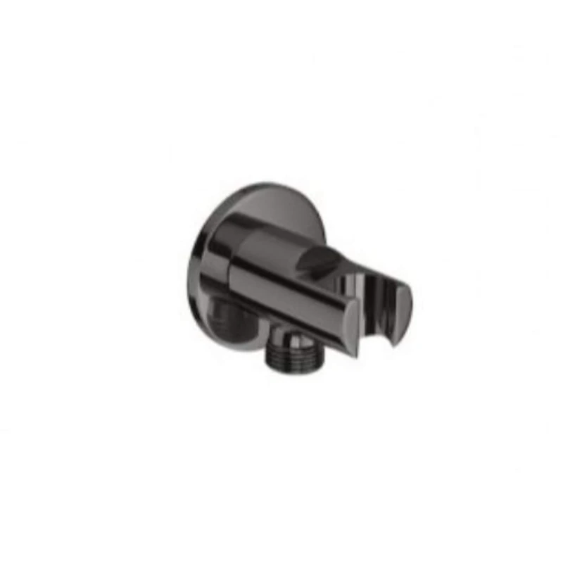 Roca Wall Round Water Outlet with Shower Holder, 3.8 x 4.4 x 8 cm, Black (A5B5250CN0) - Image 1