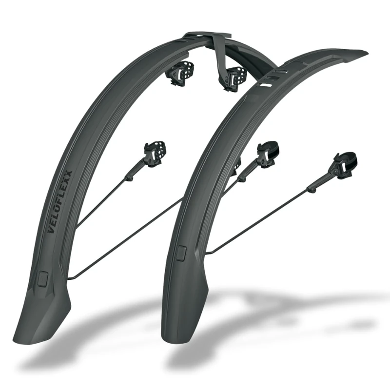SKS GERMANY VELOFLEXX 65 SET 29'' mudguard set (bicycle mudguard for mountain and city bikes, for tyre widths 52-60 mm, adjustable frame adapter, incl. Velcro straps and tensioning rubbers)