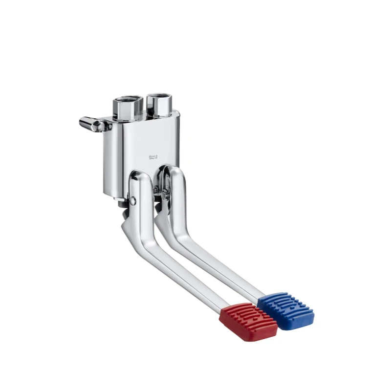 Timed Mixer Tap with Pedal, Wall Installation, Foot Drive, Instant Foot Series, 11 x 7.5 x 23 cm, Chrome (Reference: A505128700)