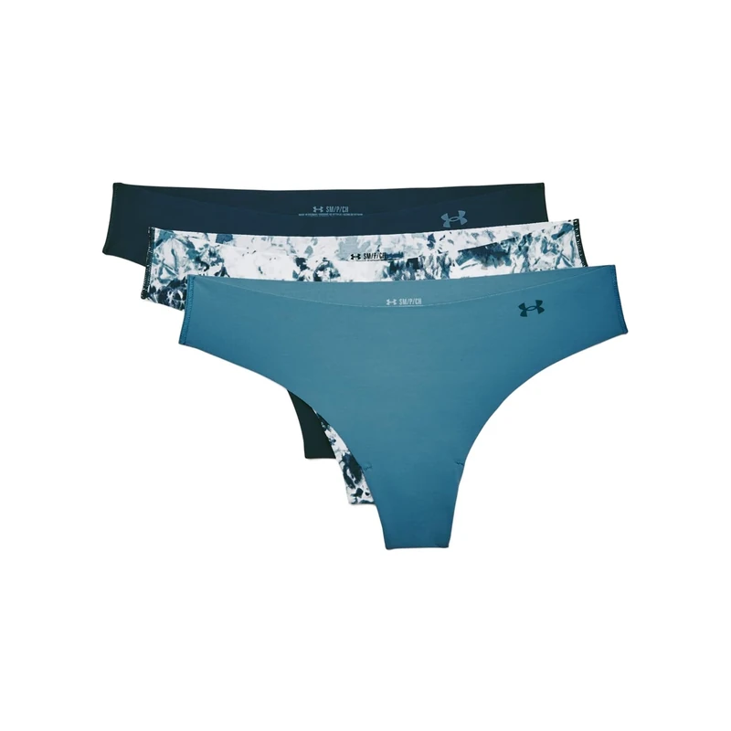Under Armour Women's Thong Printed Underwear 3-Pack , Blue Flannel (597)/Blue Flannel , Large