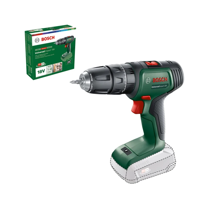 Bosch Home and Garden Cordless Combi Drill UniversalImpact 18 (without battery, 18 Volt System, in carton packaging)