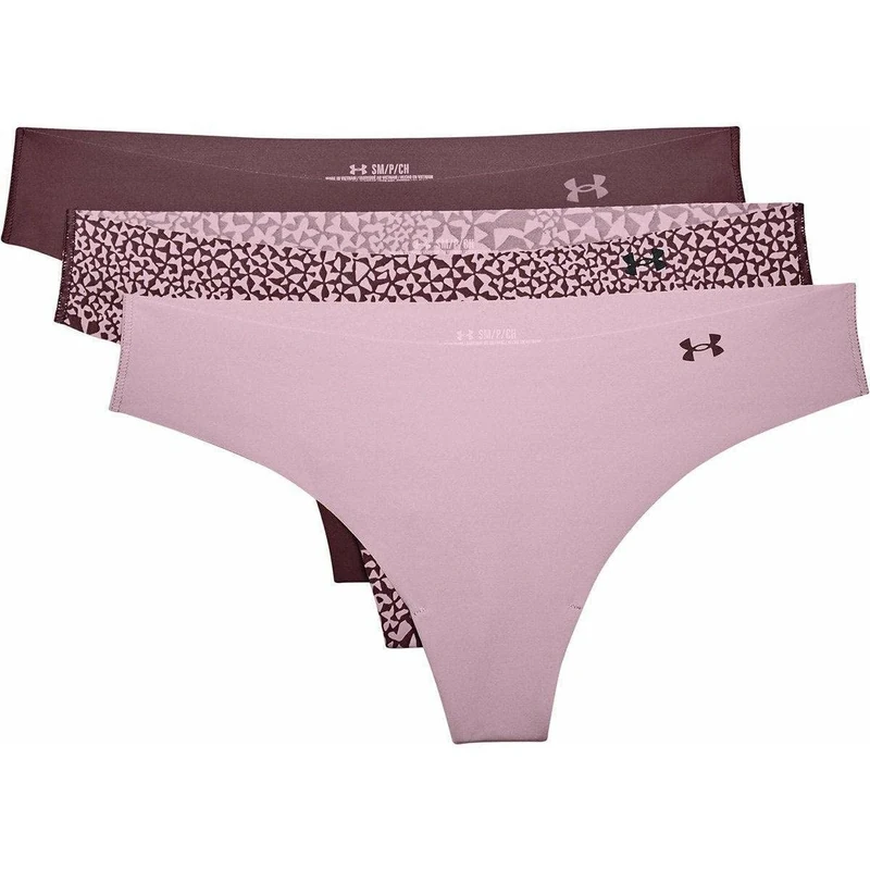 Under Armour Women's Thong Printed Underwear 3-Pack , Mauve Pink (698)/Ash Plum , Large