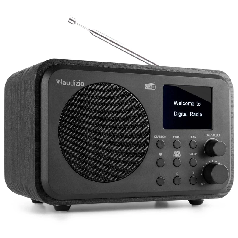 Audizio Milan Portable DAB Radio with Bluetooth - Rechargeable Battery Powered DAB Radio with DAB+ and FM Radio, 40 Presets, Colour Display, Headphone & Line Out, Black Wood Finish