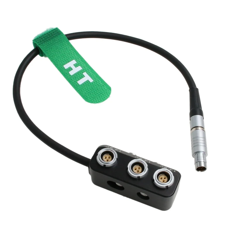 HangTon 12/24V Power RS Splitter Box Adaptor for ARRI Alexa Sony Venice Rialto DSMC2 Camera 3 Pin Male to 3 x Fischer RS Female