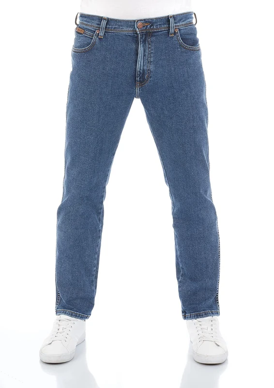 Wrangler Men's Texas Slim Medium Stretch Jeans, Stonewash, 34W / 44L