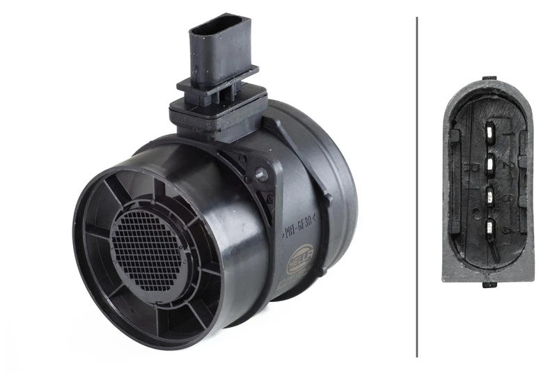 HELLA 8ET 358 095-301 Air Mass Sensor - 4-pin connector - Pipe-neck - without gasket / seal