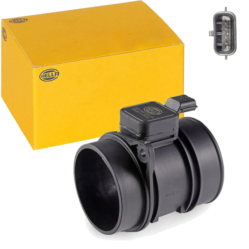 HELLA 8ET 358 095-181 Air Mass Sensor - 4-pin connector - Pipe-neck - without add-on material