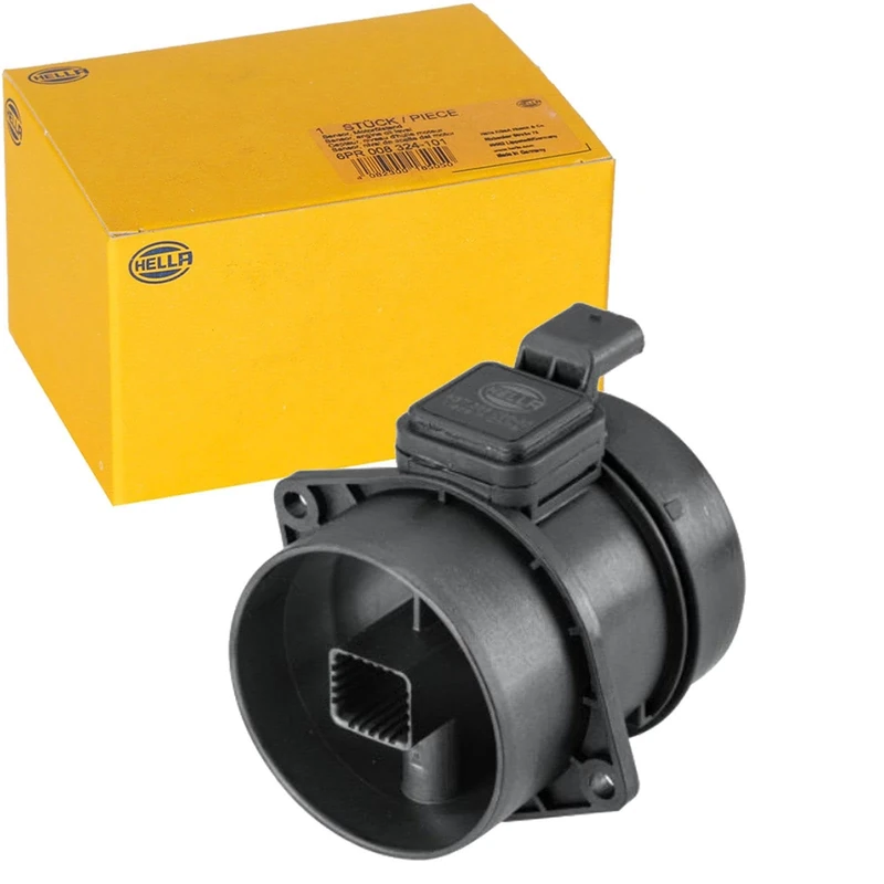 HELLA 8ET 358 095-331 Air Mass Sensor - 4-pin connector - Pipe-neck - without gasket / seal