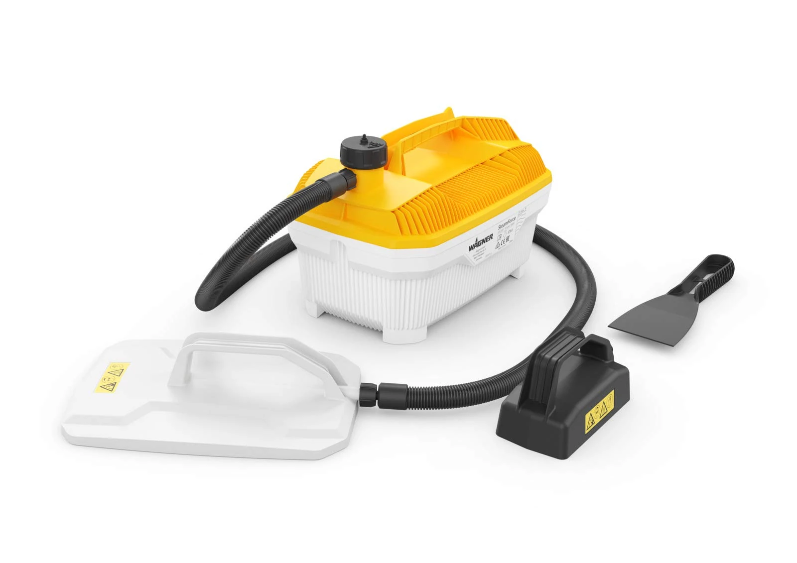 WAGNER Steam Wallpaper Stripper SteamForce Plus, 4 l Capacity, Steaming time max. 70 min, 3.7 m Hose incl. Scraper and Small steam Plate, 2.000 W, 230 V