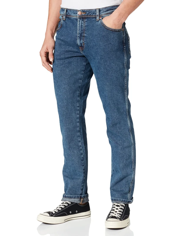 Wrangler Men's Texas Slim Medium Stretch Jeans, Stonewash, 30W / 34L