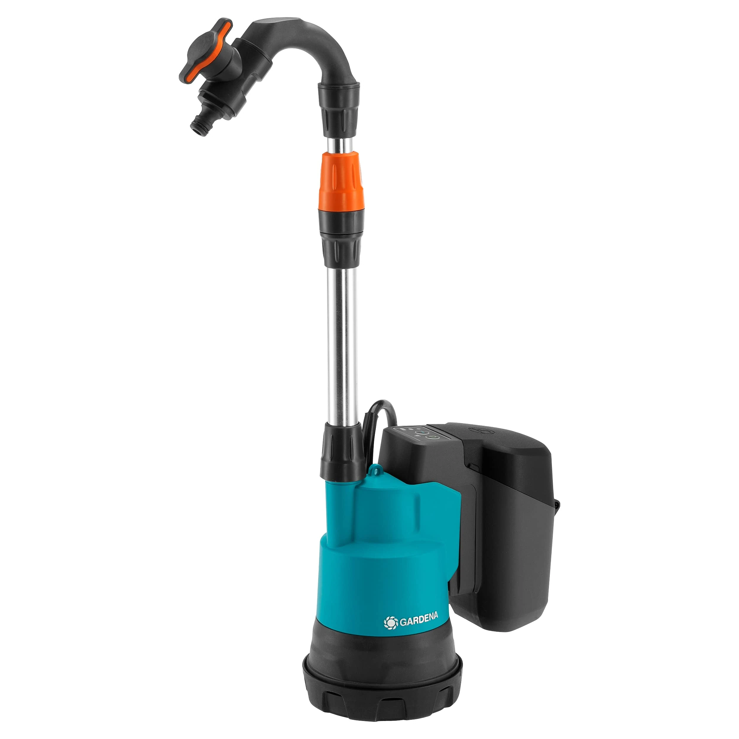 Gardena Battery Rainwater Tank Pump 2000/2 18 V P4A Without Battery: Submersible Battery-Powered Pump with Integrated Filter, Dry Running Feature, delivery Capacity 2000 l/h (14602-55)