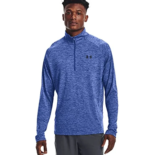 Under Armour Men's Ua Tech 2.0 1/2 Zip Versatile Warm Up Top for Men, Light and Breathable Zip Up Top for Working Out, Tech Blue, S