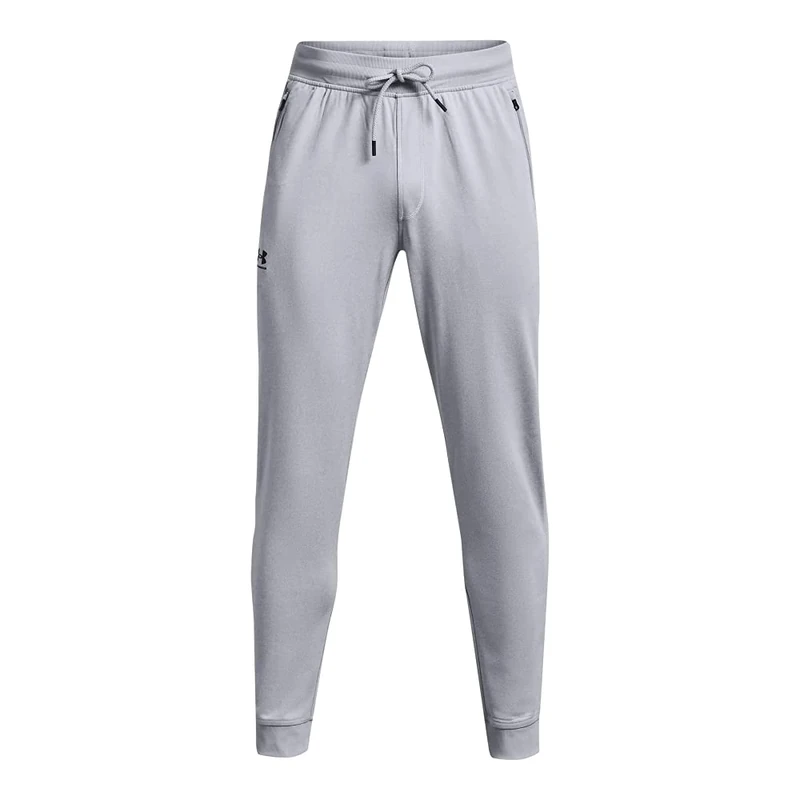 Under Armour Men's Tricot Joggers , Mod Gray Full Heather (011)/Black , Medium