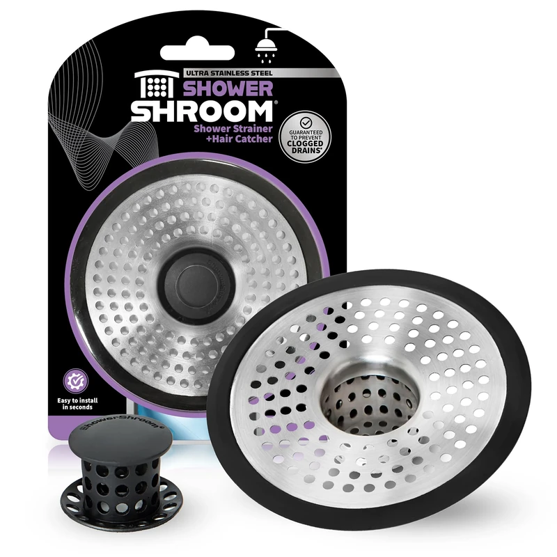 ShowerShroom Ultra Revolutionary Shower Hair Catcher Drain Protector, Stainless Steel