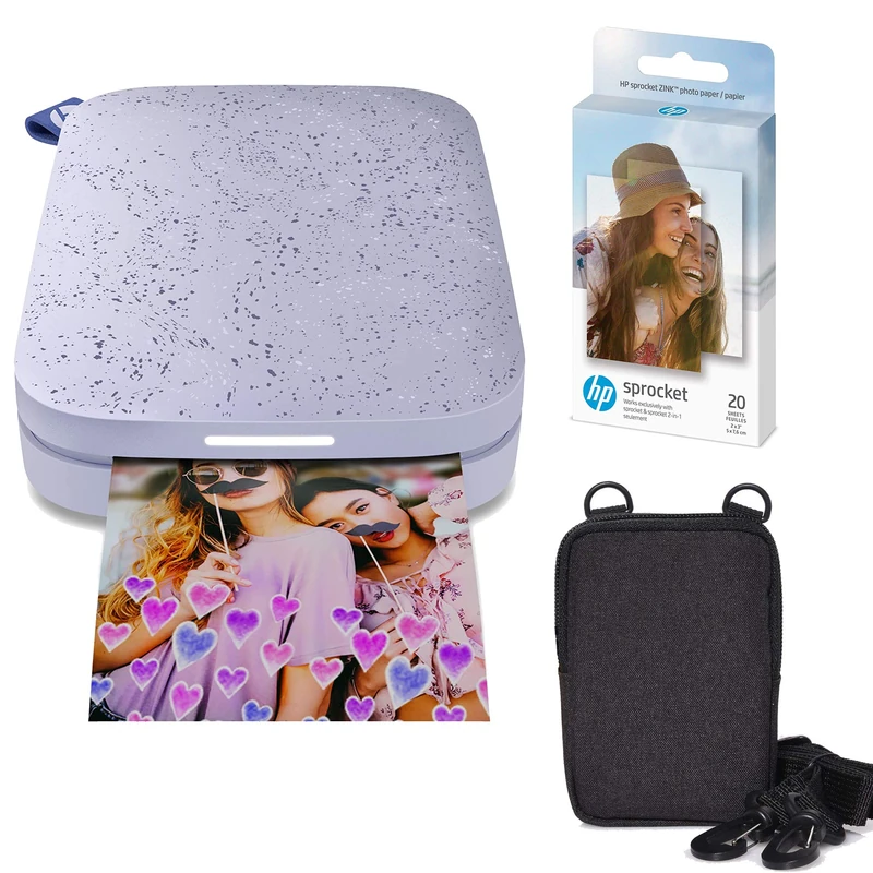 HP Sprocket Portable 2x3 Instant Photo Printer - Lilac Bundle