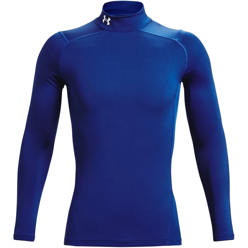 Under Armour Men's ColdGear Armour Comp Mock, Dual-Layer Fabric Men's Top with Ultra-Warm Interior, Base Layer for Running, Cycling and Cold Weather Pursuits,Royal / / White,SM