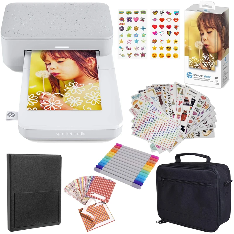 HP Sprocket Studio 4x6” Instant Photo Printer UK Plug – Starter Bundle