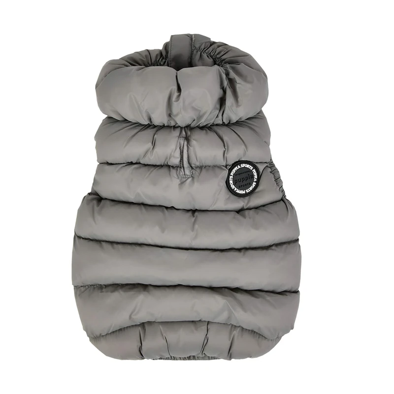 Puppia Winter Ultralight Dog Coat A Waterproof Warmth for Cold Weather Zipper Closure for Small and Medium Dogs, Grey, Medium