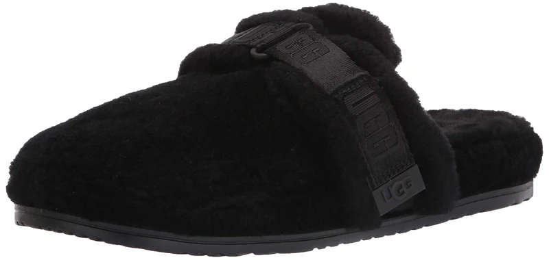 UGG Men's Fluff It Slipper, Summer, Black Tnl Fluff, 4 UK