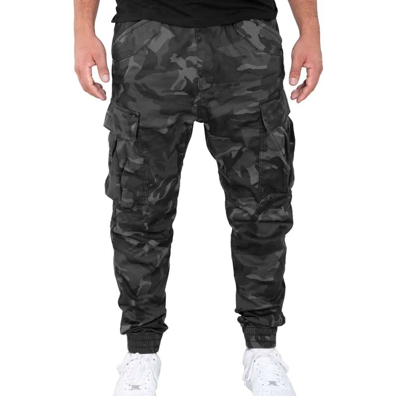 Alpha Industries Airman Camo Casual Trousers for Men Black