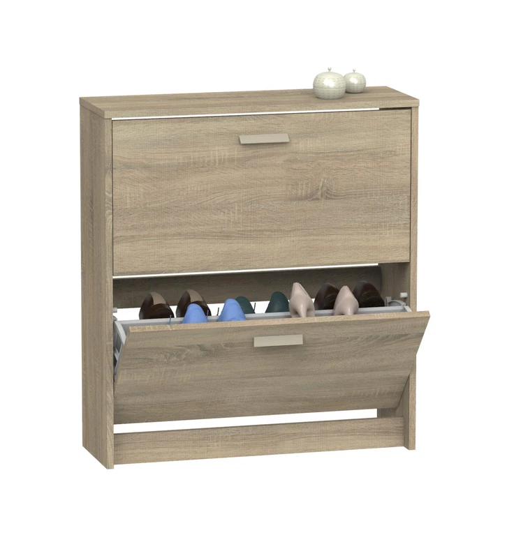 MUEBLES PITARCH Tibet Shoe Rack, Particle Board and High Density Melamine, Cambrian, 82 x 74 x 25 cm - Image 1