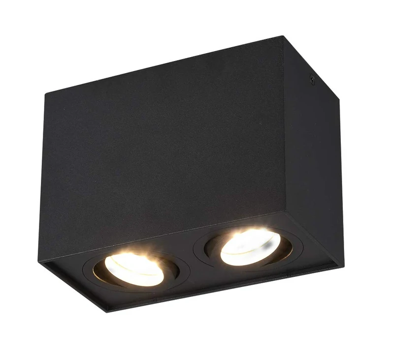 Trio Leuchten Biscuit 613000232 Ceiling Light Metal Black Matt Excl. 2X GU10