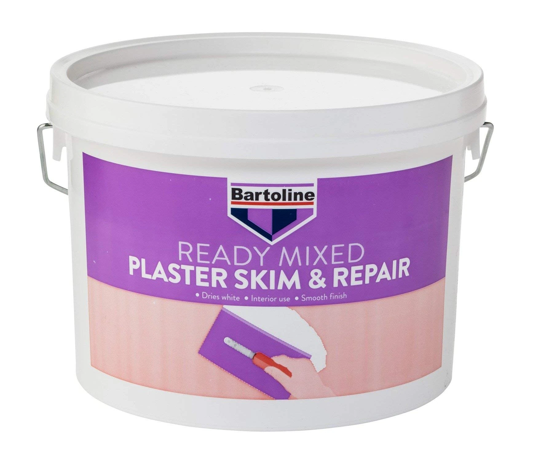 Bartoline Ready Mixed Plaster Skim and Repair 5L, Easy Application Plaster for Wall and Ceiling Repairs