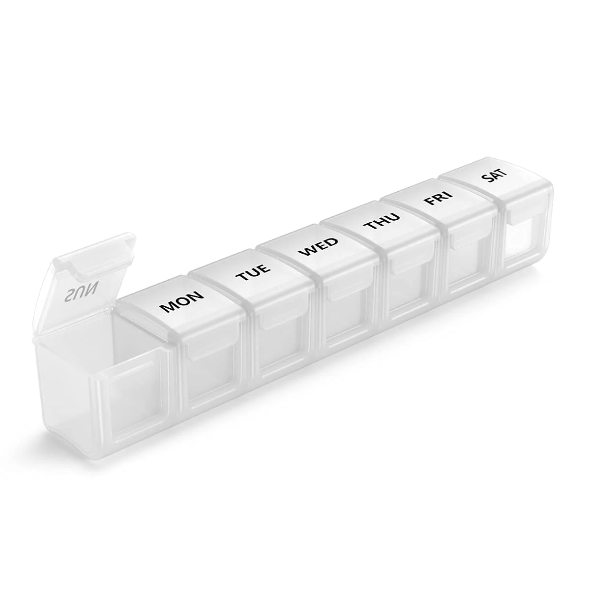 BPA-Free Pill Box, Pill Organiser Easy to Open, Durable Weekly Pill Box 7 Day, Medication Organizer to Hold Vitamins, Cod Liver Oil and Medication