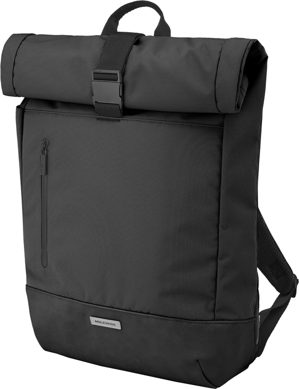 Moleskine Metro Collection RollTop Backpack, Vertical Laptop Bag, Laptop Backpack for Laptop, Notebook, iPad, Computer up to 15", Dimensions 50 x 32 x 13 cm, Color Black