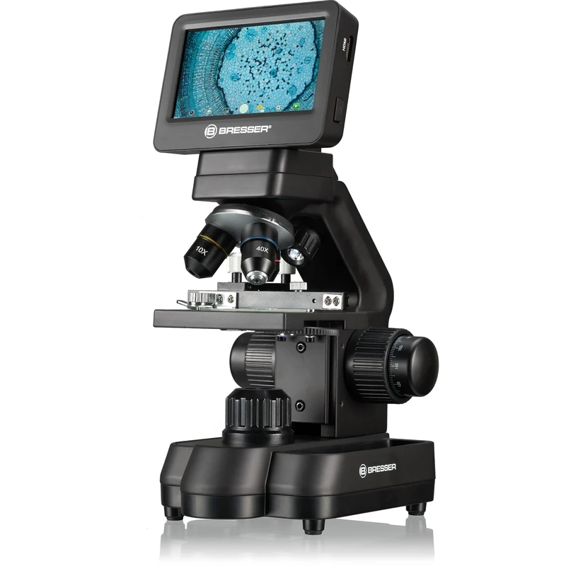 Bresser Biolux Touch 5 MP LCD Microscope for School and Hobby with Mechanical Cross Table, HDMI, USB, SD Connection