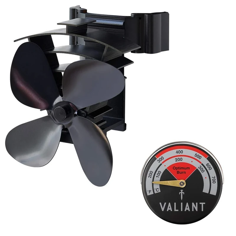Valiant Magnetic Flue Pipe Stove Fan and Red Thermometer Twin Pack - Image 1