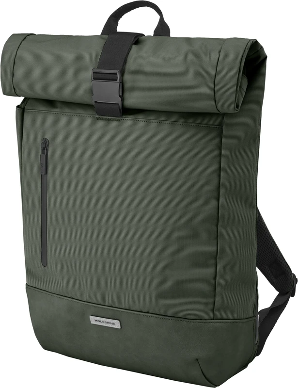 Moleskine Metro Collection RollTop Backpack, Vertical Laptop Bag, Laptop Backpack for Laptop, Notebook, iPad, Computer up to 15", Dimensions 50 x 32 x 13 cm, Green