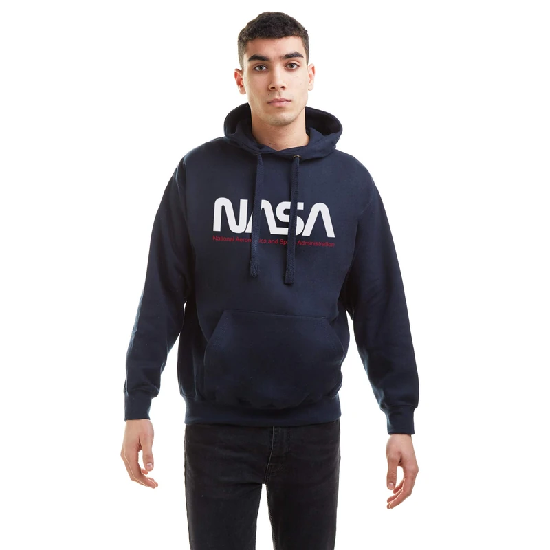 Nasa Men's Insignia Hooded Sweatshirt, Navy Blue, XXL UK - Image 1