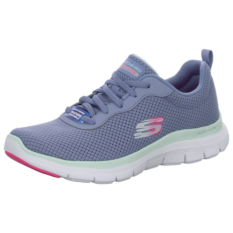 Skechers Women's Flex Appeal 4.0 Brilliant View Sneaker, Slate Mesh Trim, 6 UK
