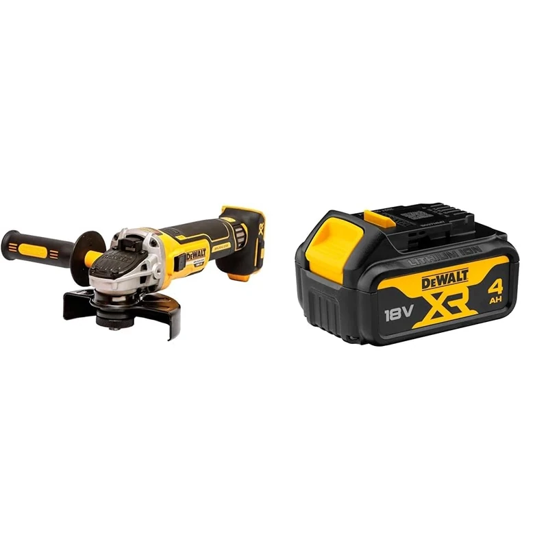 DEWALT DCG405N-XJ 18V XR Brushless 125mm Angle Grinder, Multi-Colour + DEWALT Battery