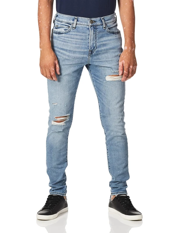 True Religion Men's Mick, Slim Taper Jean, Distressed, Medium Blue, 29 Waist - Image 1