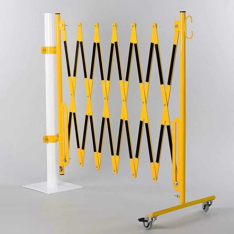 Crash Stop KIT 70-65 Powder Coated Steel Mounting Kit for Existing Posts Ø 60mm, Yellow/Black, 3600mm Expanding Barrier Width, 25mm x 4mm