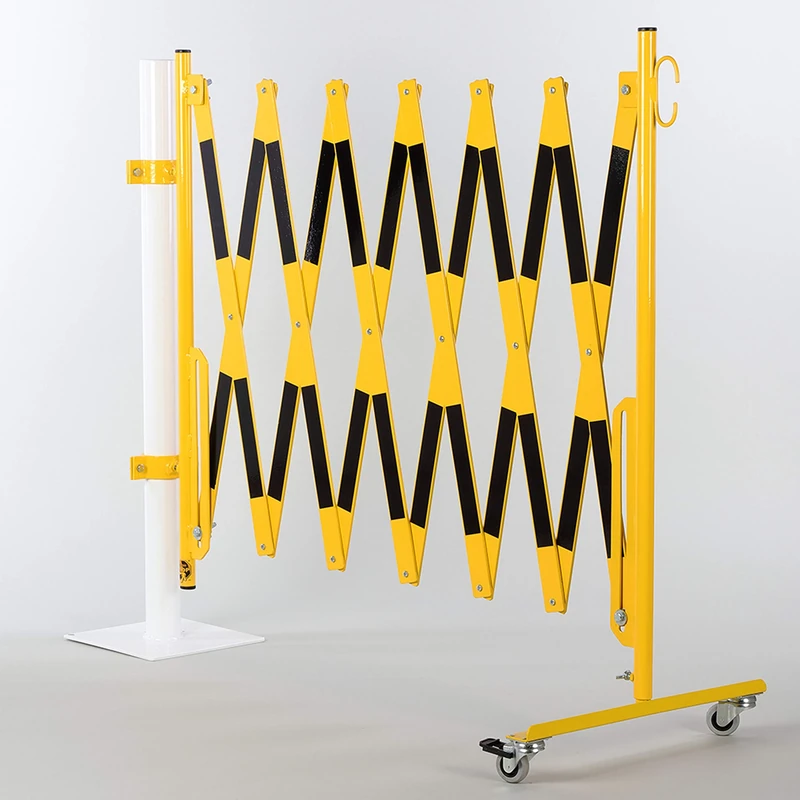 Crash Stop KIT 70-70 Powder Coated Steel Mounting Kit for Existing Posts Ø 60mm, Yellow/Black, 4000mm Expanding Barrier Width, 40mm x 5mm