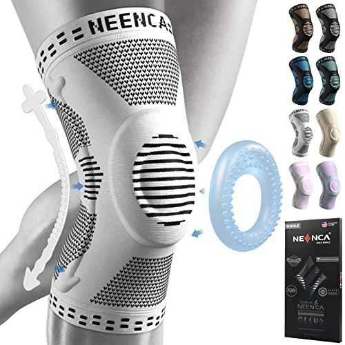 NEENCA Professional Knee Brace,Knee Compression Sleeve Support for Men Women with Patella Gel Pads & Side Stabilizers,Medical Grade Knee Pads for Running,Meniscus Tear,ACL,Arthritis,Joint Pain Relief