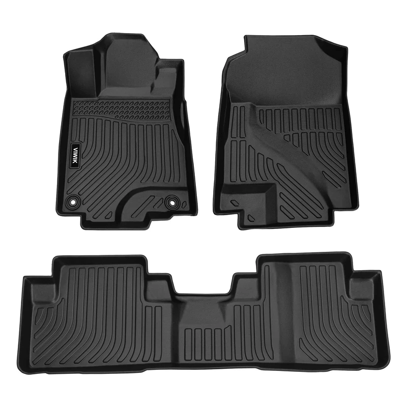 VIWIK Floor Mats Compatible for 2012 2013 2014 2015 2016 CR-V LX EX SE, Car Mats All Weather Custom Floor Liners Full Set Include 1st and 2nd Row Front & Rear, Automotive Floor Mats TPE Black