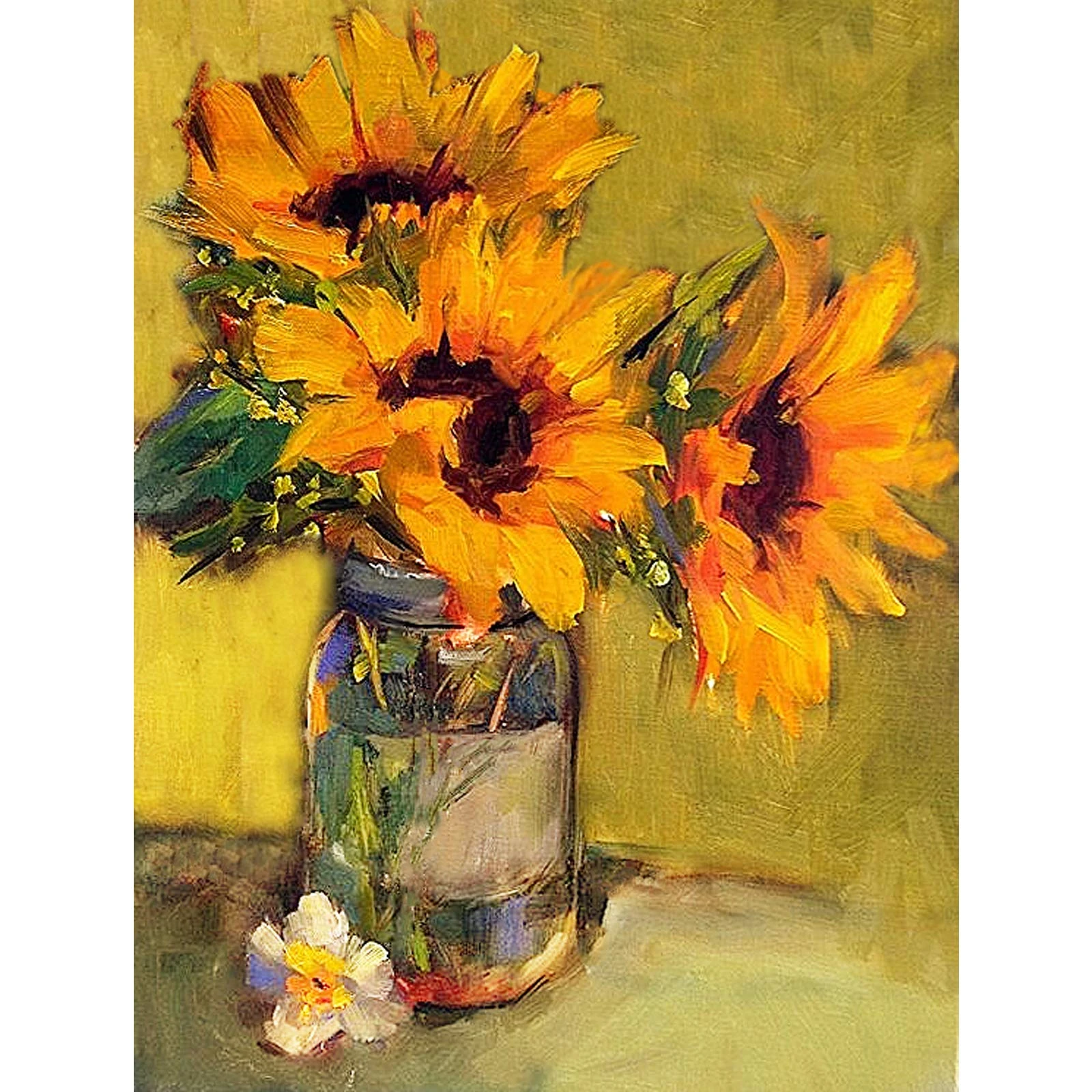 QYSFriday Paint by Numbers, Sunflowers Paint by Numbers Kits for Adults Kids Beginners 40 x 50 cm Flower Color by Number Kits Drawing Paintwork with Paint Brushes Without Frame