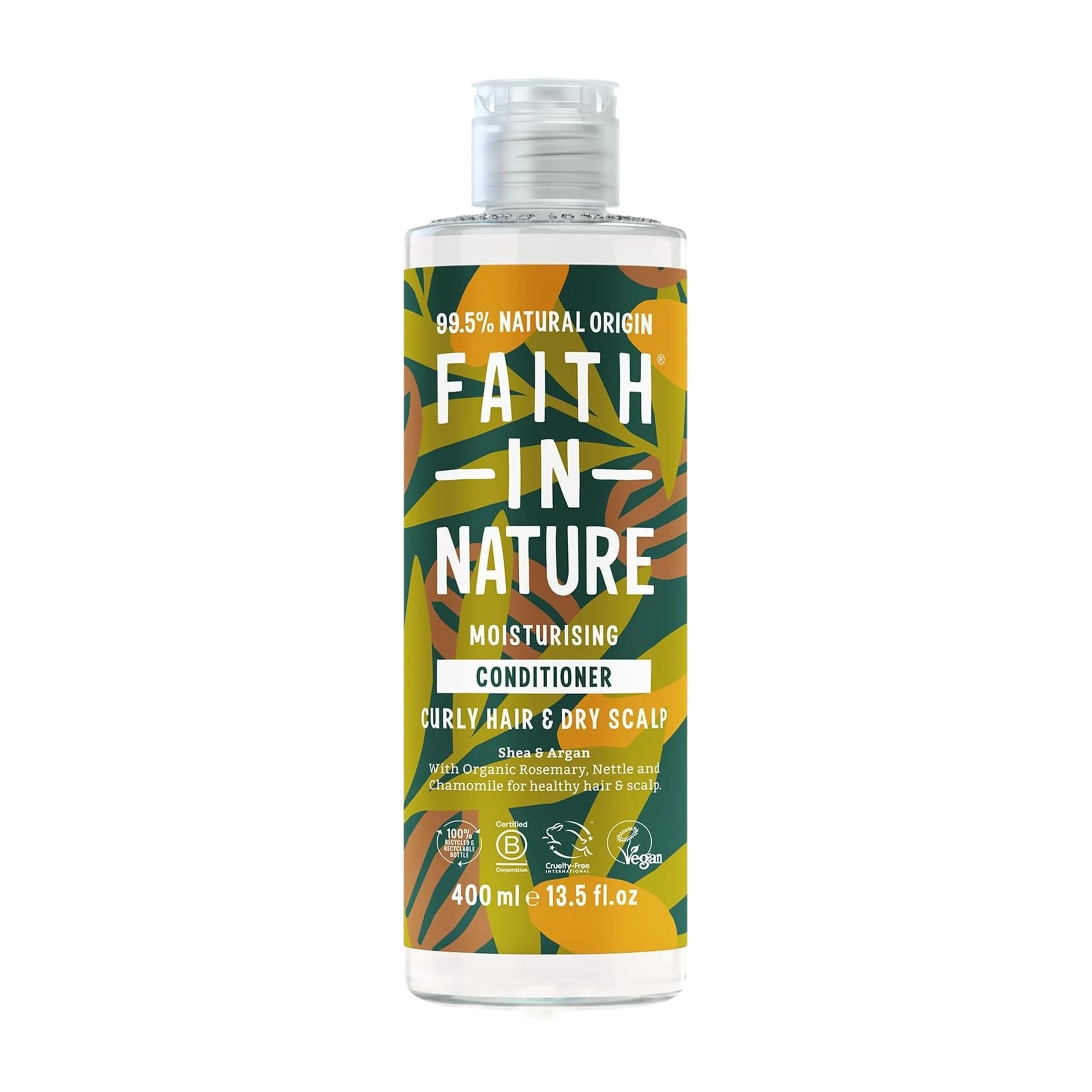 Faith In Nature Natural Shea & Argan Conditioner, Moisturising for Curly Hair & Dry Scalp, Vegan & Cruelty Free, No SLS, Silicones or Parabens, 400ml