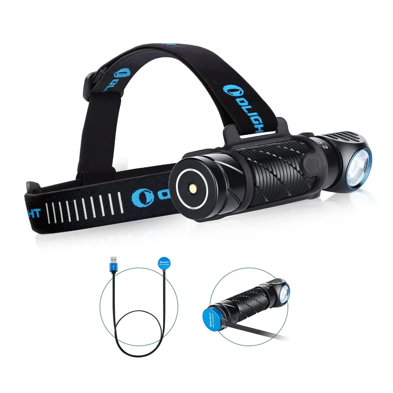 OLIGHT Perun 2 Powerful Rechargeable LED Headlamp 2500 Lumens 166 Metres for Camping, Sports, Work, Fishing, Emergency etc. IPX8 Waterproof Black