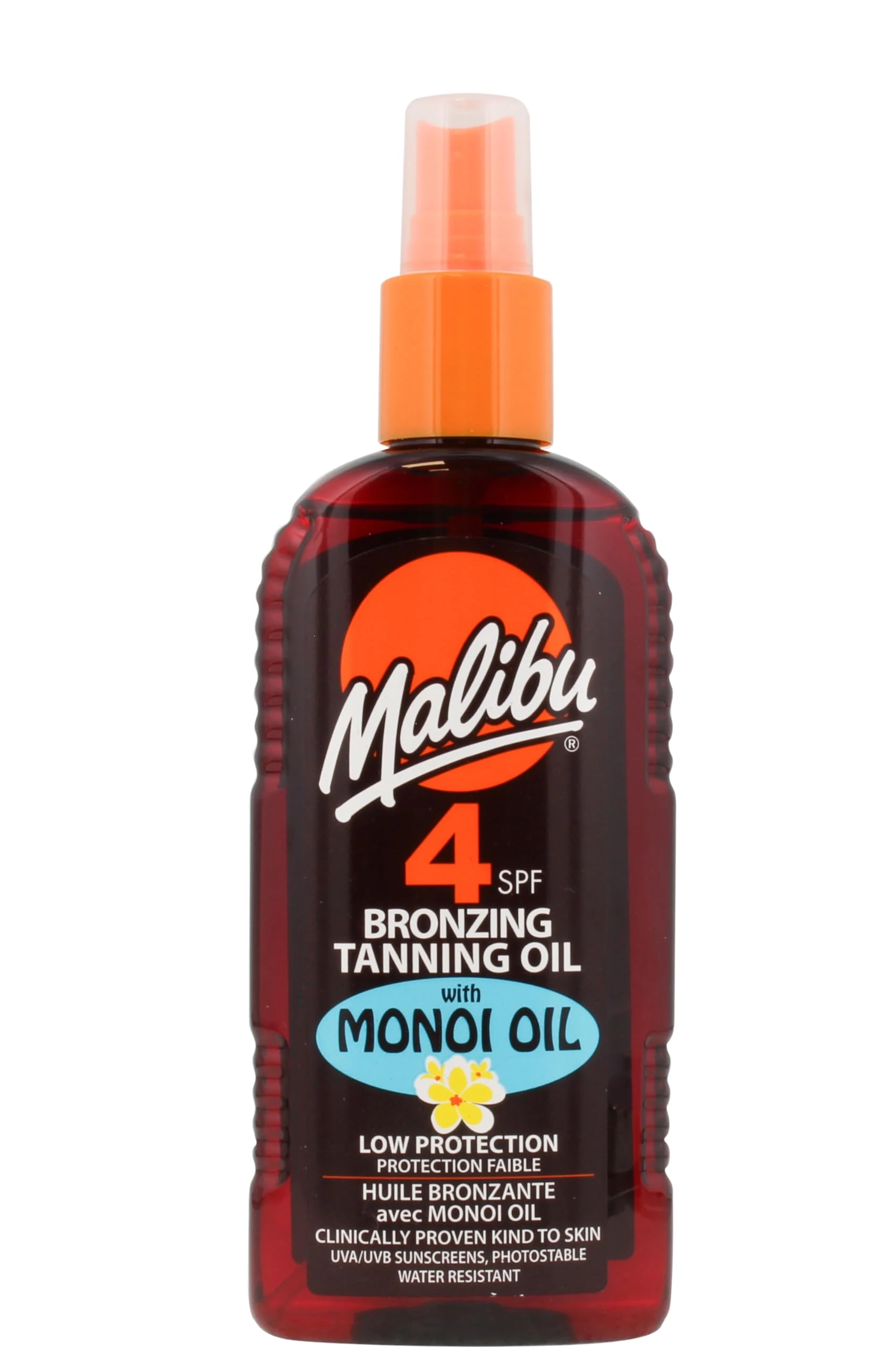 Malibu SPF 4 Bronzing Tanning Oil Spray With Monoi Oil, Low Protection, Water Resistant, 200ml