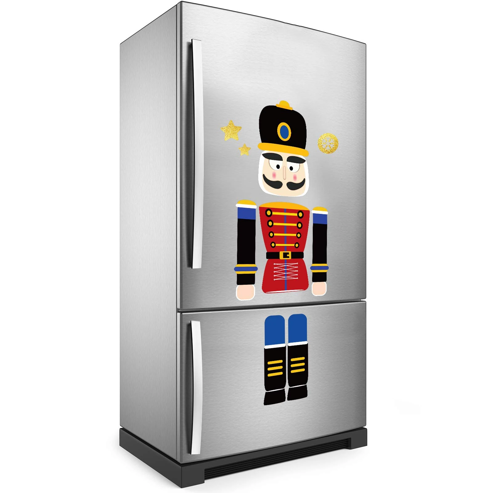 Frienda 10 Pcs Christmas Nutcracker Refrigerator Magnets Xmas Fridge Magnet Stickers Cute Funny Soldier Nutcracker Sign Christmas Holiday Door Garage Office Cabinets Decoration