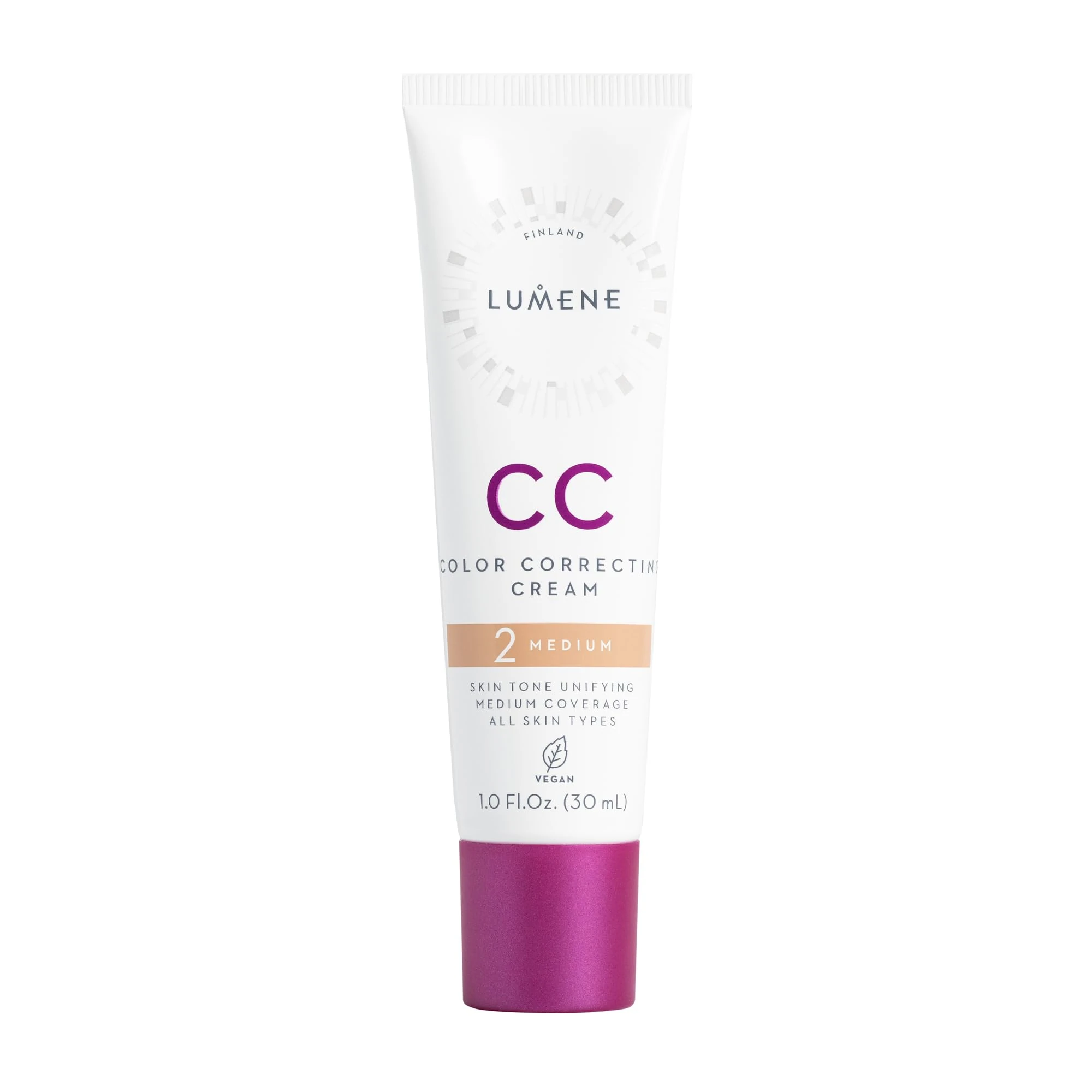 LUMENE CC Cream Color Correcting Cream Foundation | SPF 20 | Medium Coverage | Lightweight and Antioxidant-Rich | Hydrates While Reducing Redness | All Skin Types | Vegan |30 ml | Medium