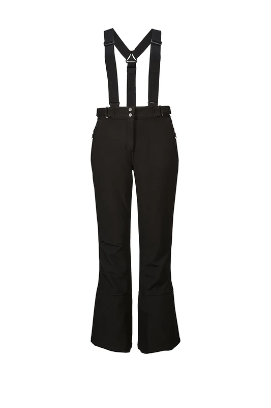 Killtec Thônes WMN Ski Sftshll PNTS C 36414-000 Women's Ski Trousers with Edge Protection, Snow Guard and Removable Braces, Black, Size 36