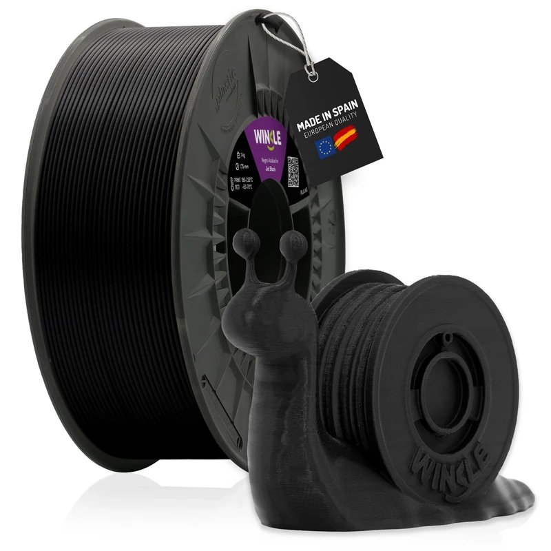 Winkle Jet Black PLA Filament - 2.85mm 1kg Spool for FDM - Image 1