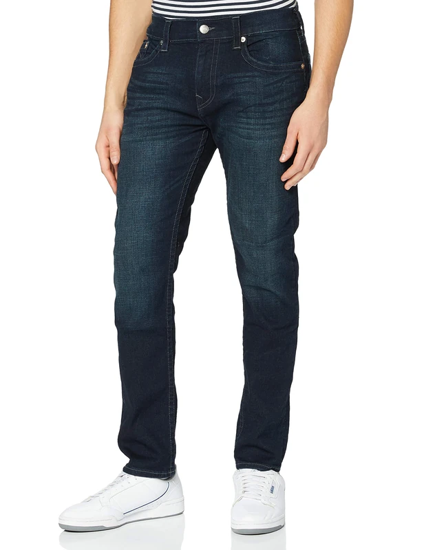 True Religion Men's Rocco, Slim Jean, Medium Blue, 32" Inseam, 30 Waist